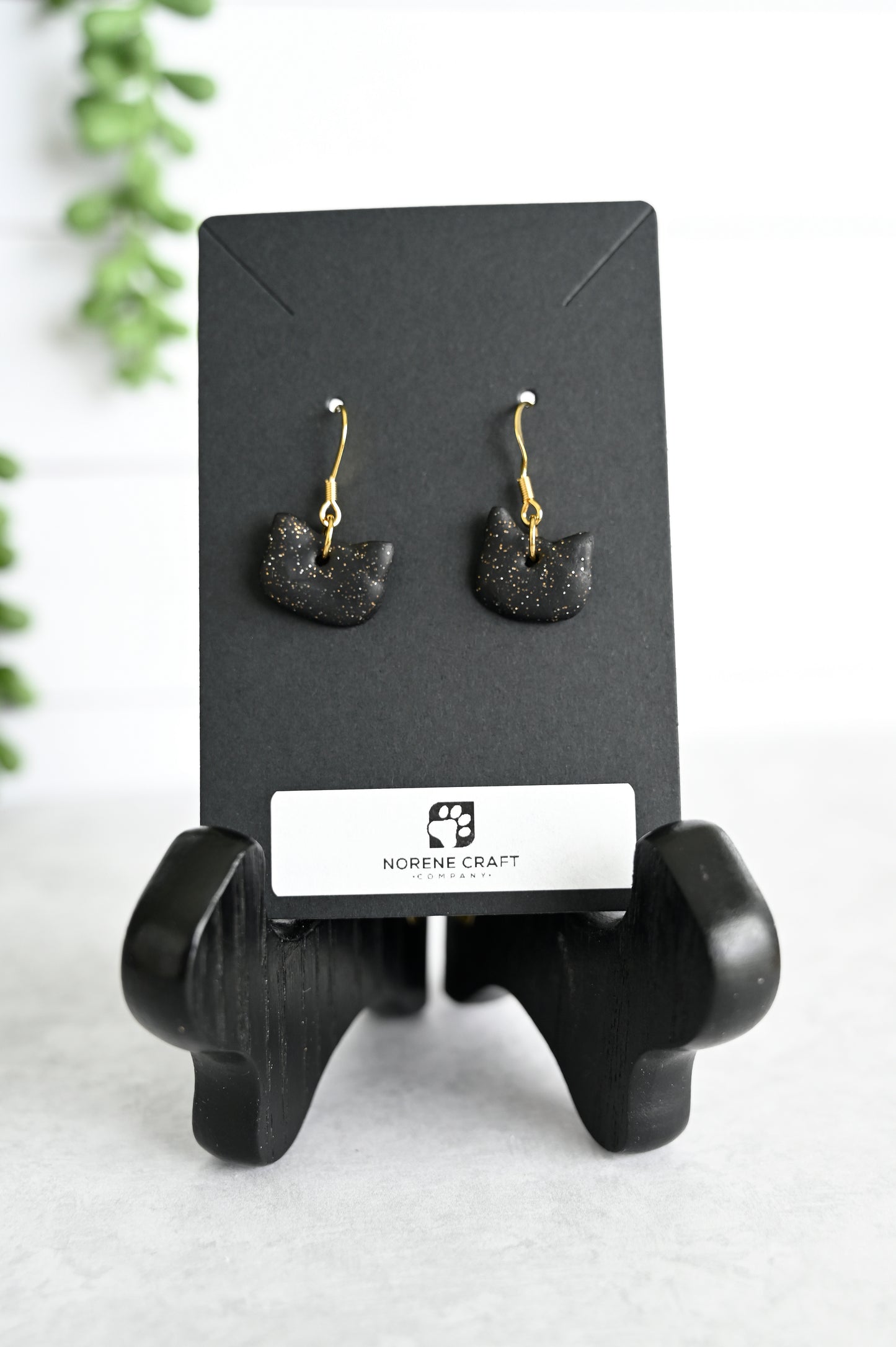 Black Cat Head Earrings