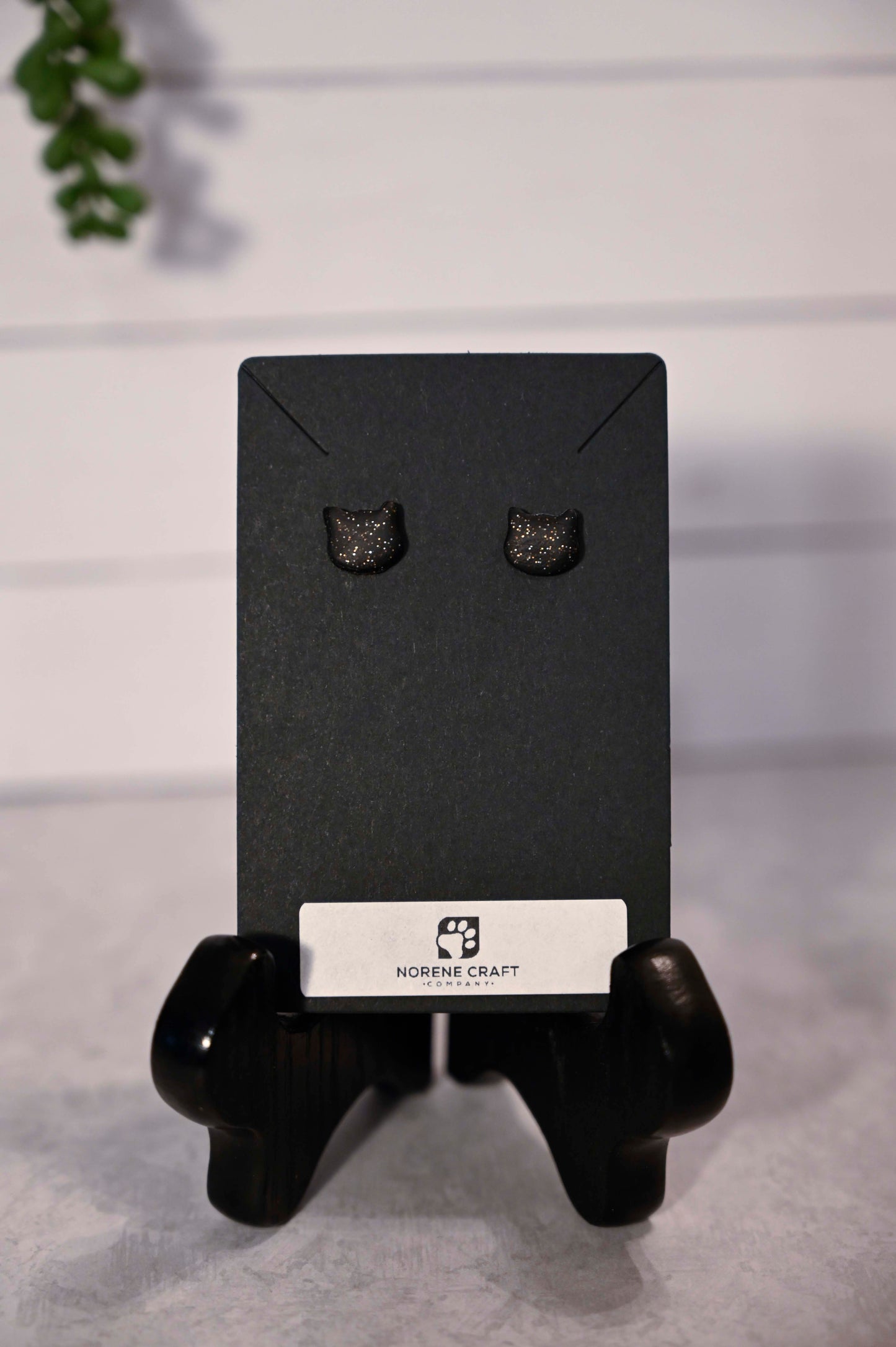 Black Cat Head Earrings