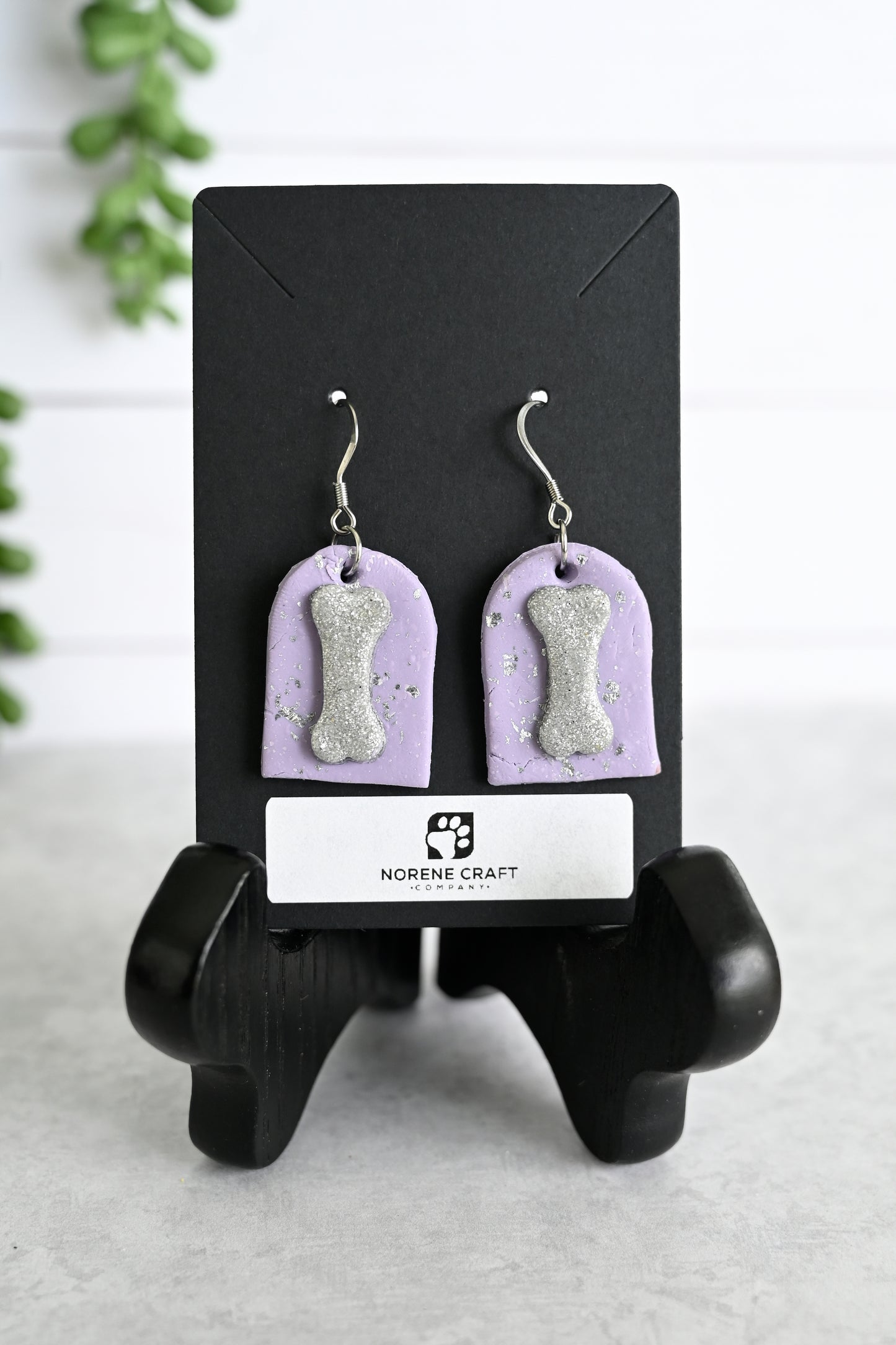 Dog Bone Tomb Stone Earrings
