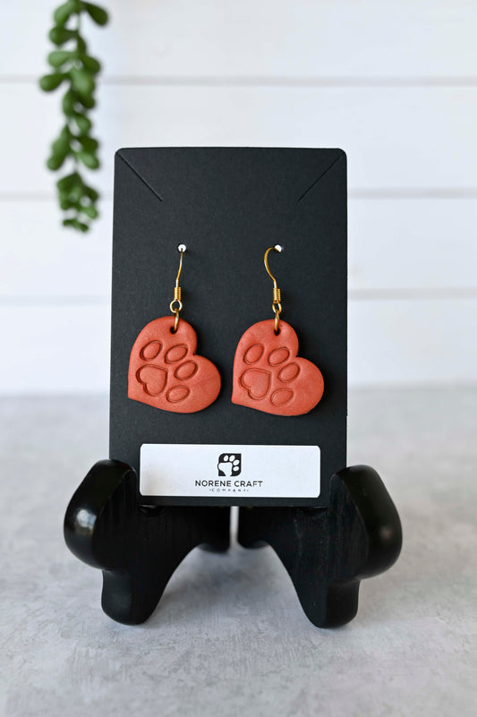 Paw in Heart Earrings